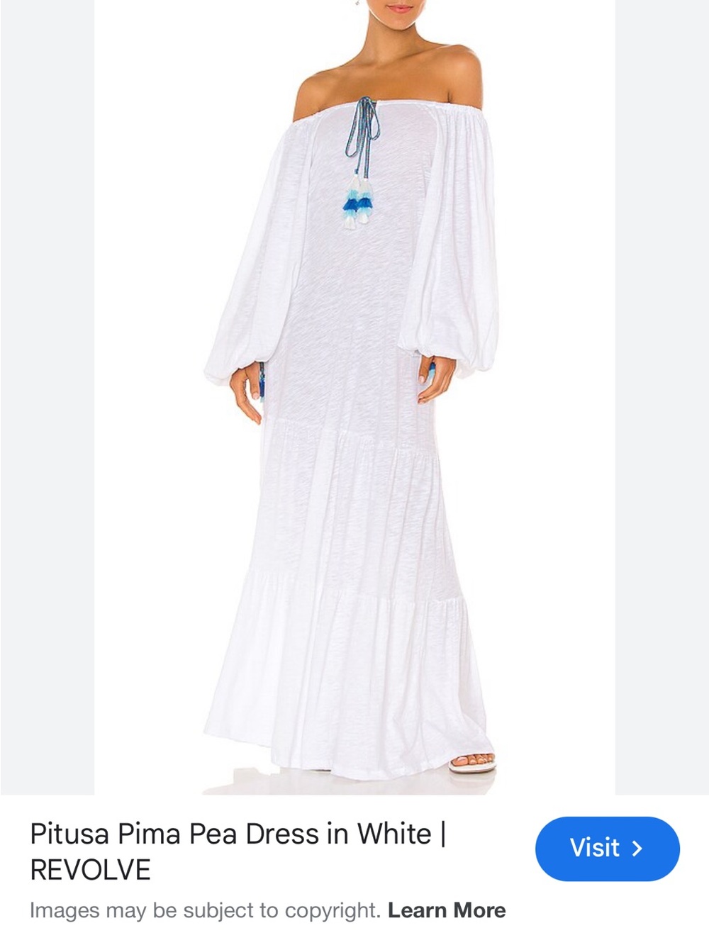 Pitusa Pima Pea Dress in White Size S-L